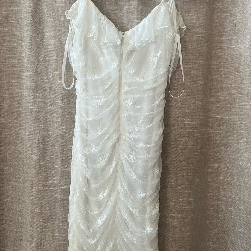 Windsor White Ruched Mini Slip Dress - Picture 2 of 3